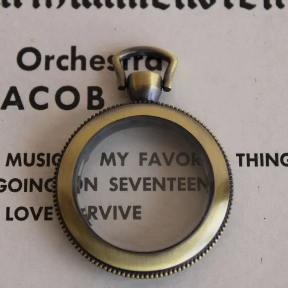 Pocket Watch Case 1.5" Steampunk Retro, Gold Tone or Brass Beveled Glass Front - Picture 9 of 10